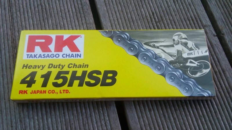 Kette RK 415HSB verstaerkt 112 Glieder mit Schloss Mofa Moped Quickly Puch 254563979679