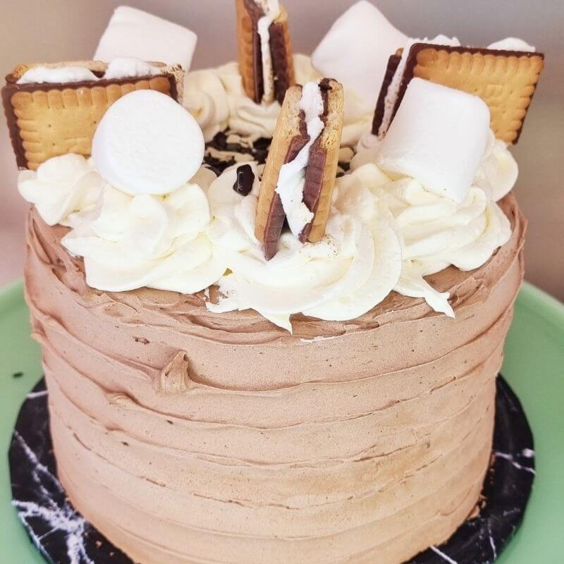 s'mores ice cream cake