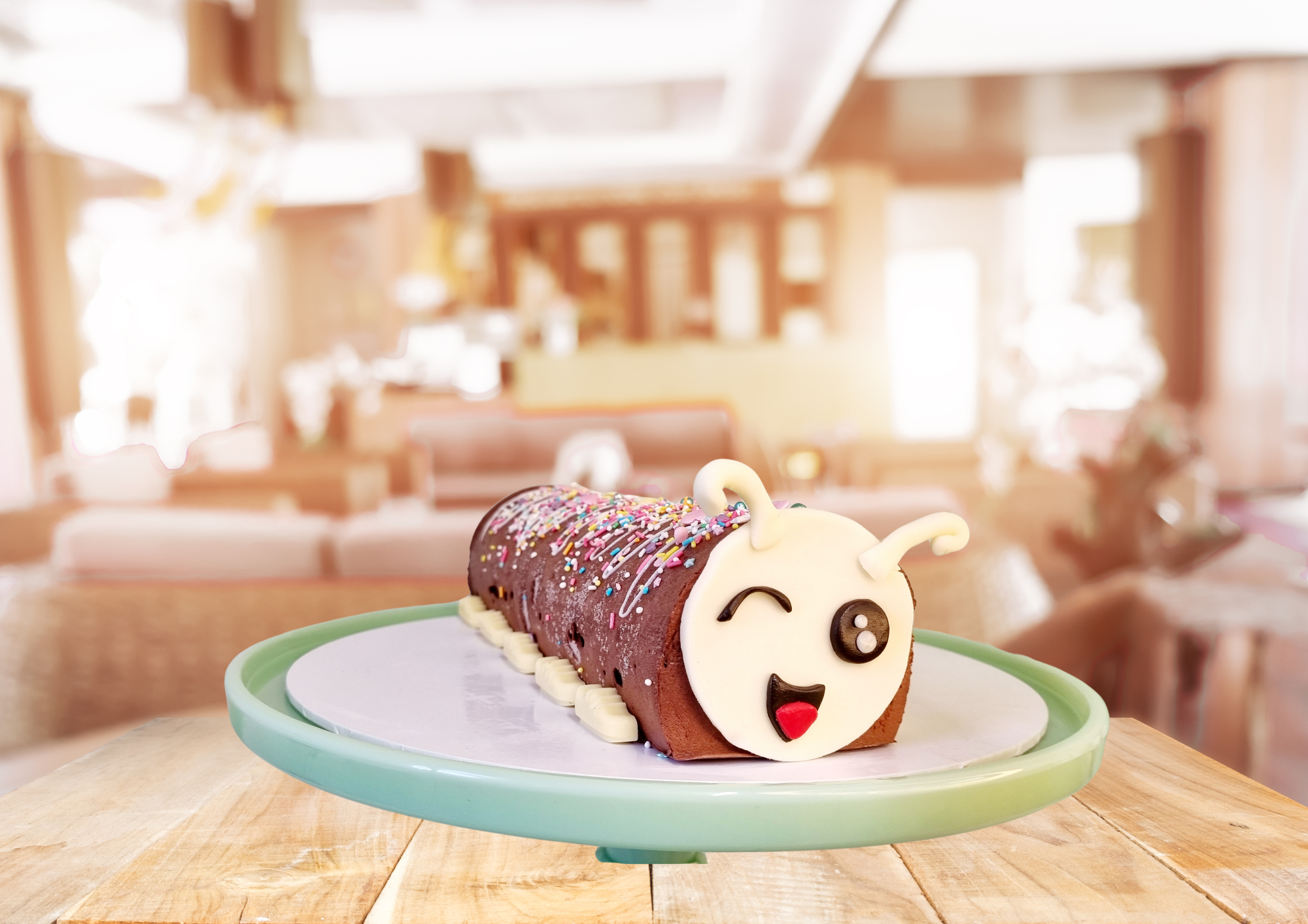 Bruno in cream cafe