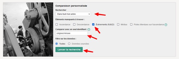 Comparaison INSEE sur Geneanet - Parametres comparaison Comparaison INSEE sur Geneanet - Parametres comparaison
