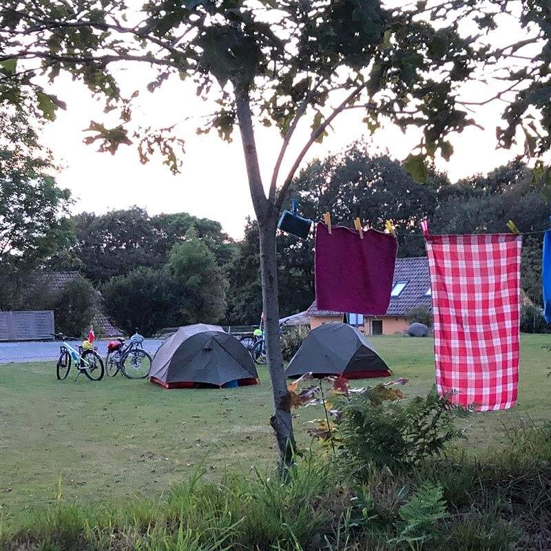 Telt camping på cykel hos Genner Hoel Camping