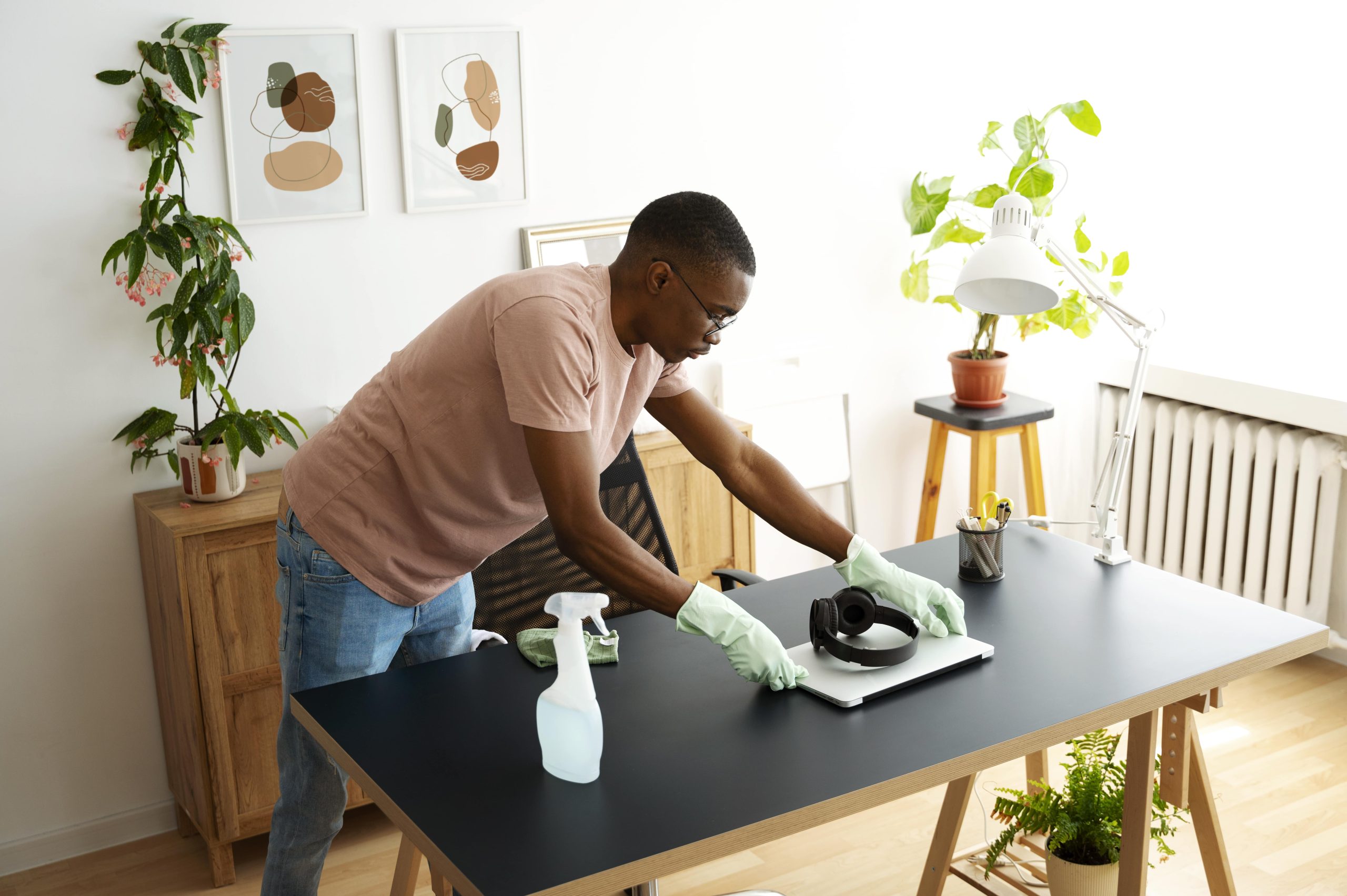 high-angle-man-cleaning-table-min