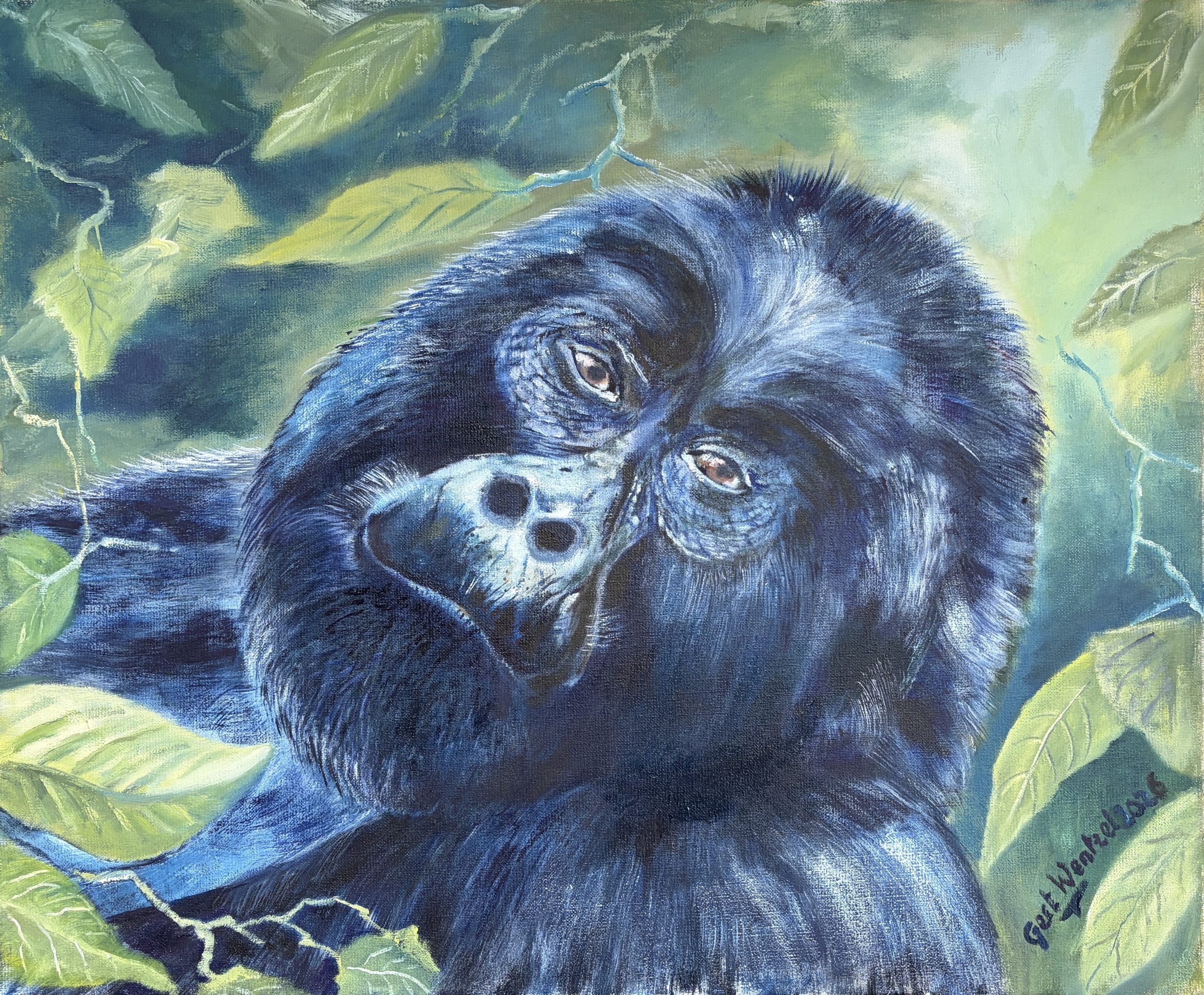 Gorilla - gemaakt voor kunstveiling 7 oktober 2026 - opbrengst komt ten goede aan Gorilla Stichting Nederland