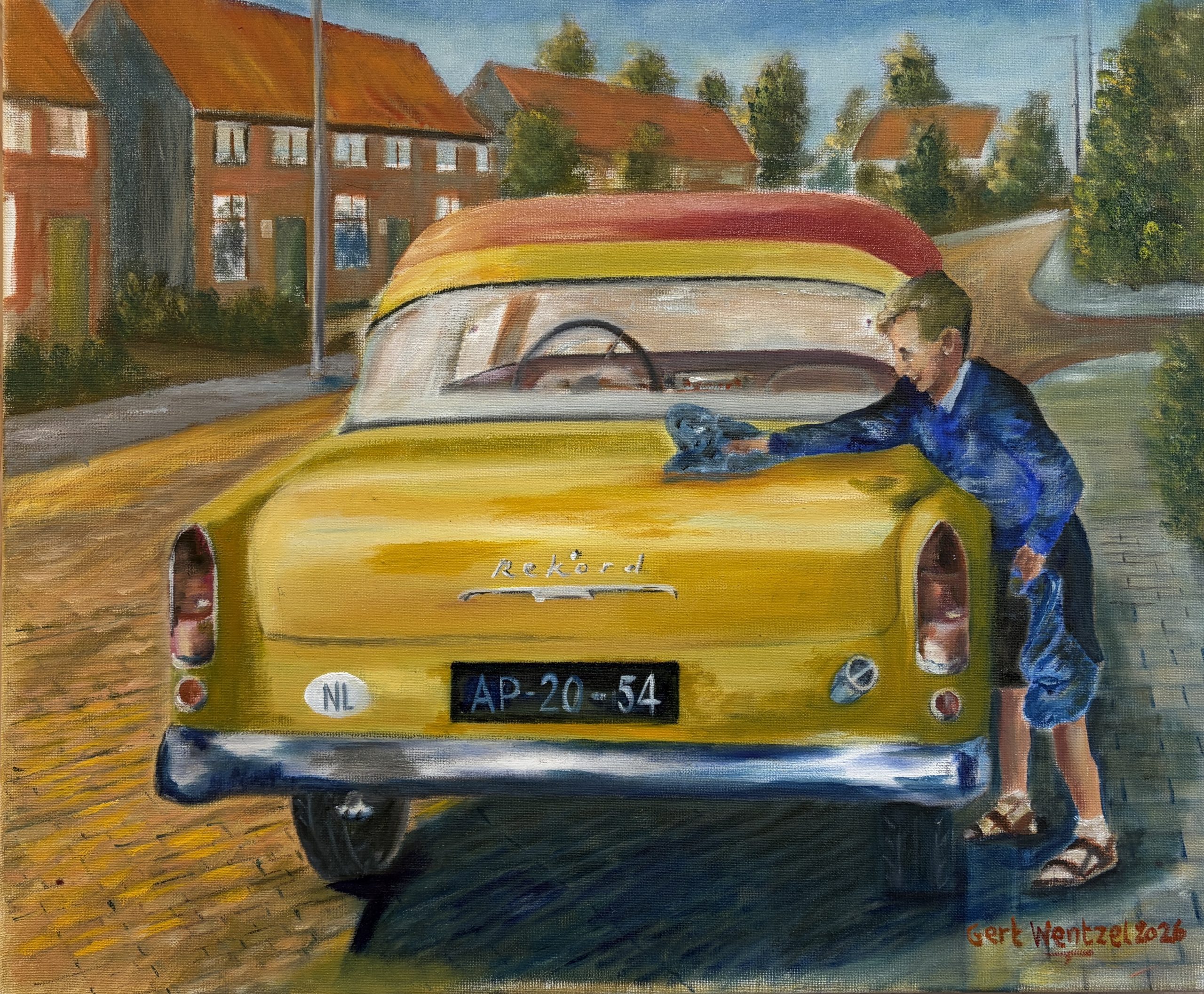 De eerste auto in de straat