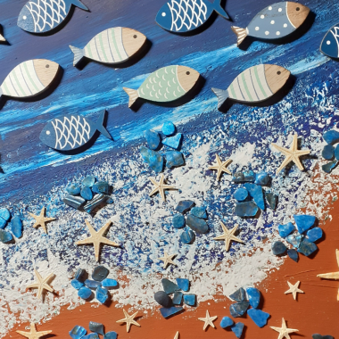 Maritime Geschenke handgemacht - Bilder gemalt Seesterne