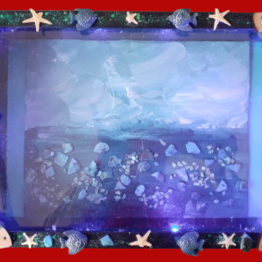 Geschenke Handmade maritim - Echte Muscheln & Seesterne - 3D