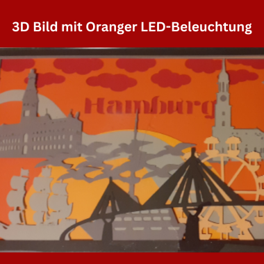Bilder Hamburg mit farbiger LED-Beleuchtung