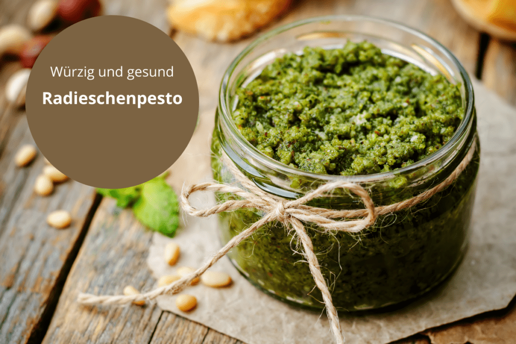 Würzig und gesund: Radieschenpesto um Glas