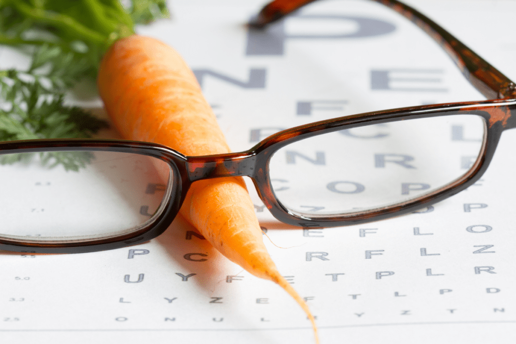 Brille und Karotte Sehkraft verbessern