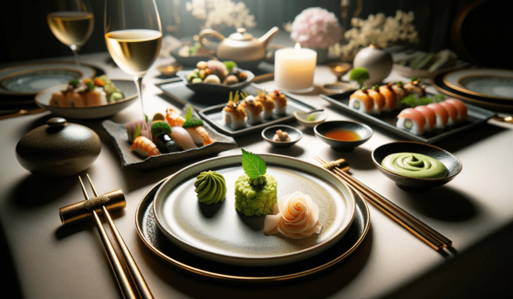 Frischer Wasabi mit Sushi