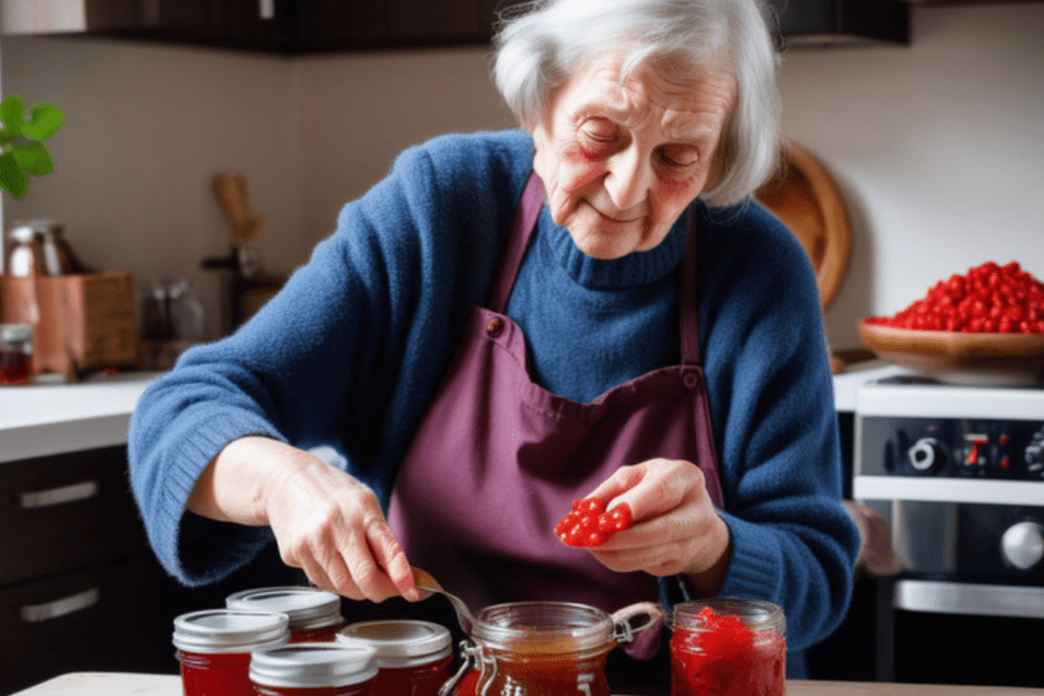 Großmutter nutzt Hagebutten Rezepte für Marmelade