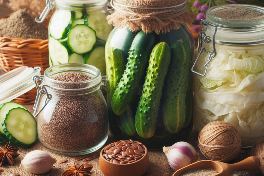 Leinsamen und fermentiertes Gemüse für die Darmgesundheit