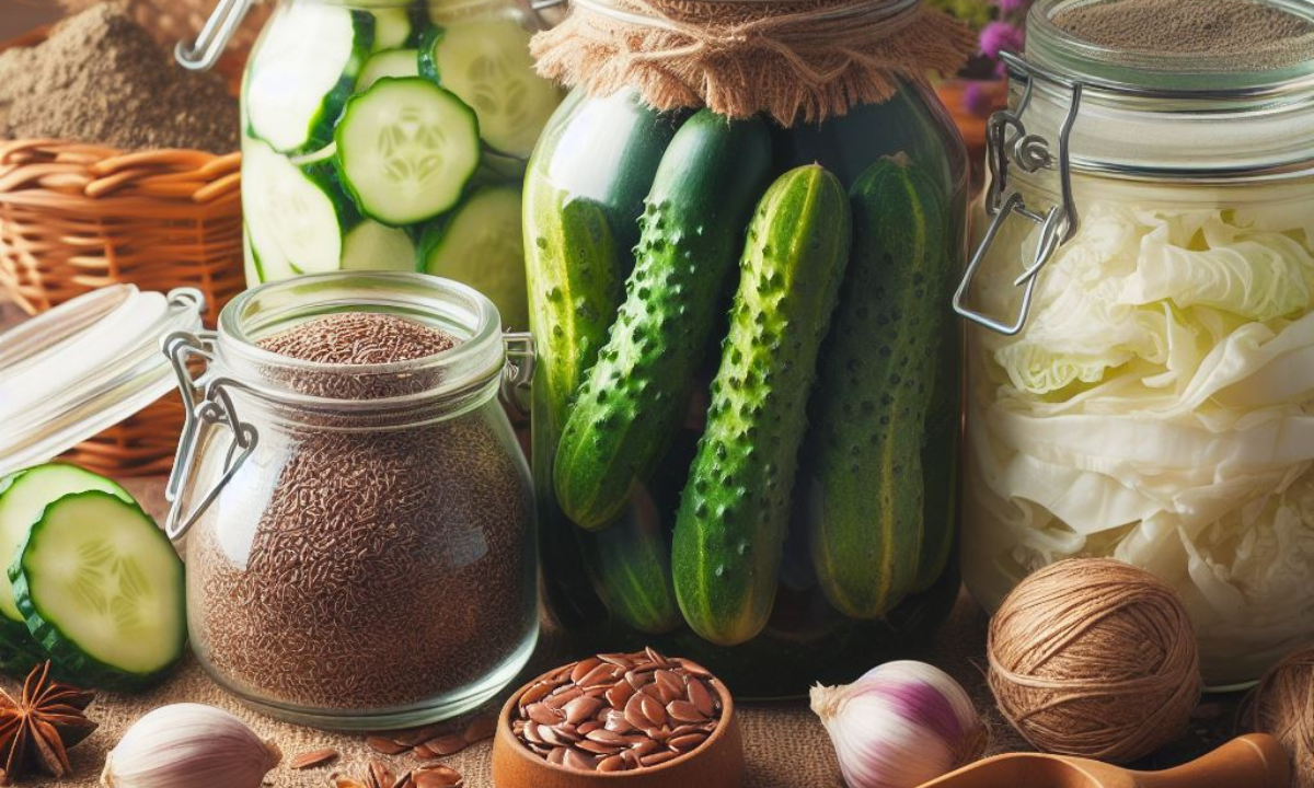 Leinsamen und fermentiertes Gemüse für die Darmgesundheit
