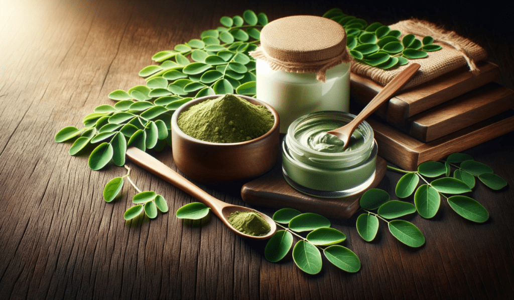 Moringa oleifera Zubereitungen und Blätter