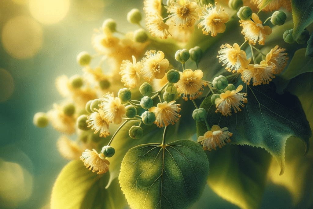 Eine Linde mit Blüten