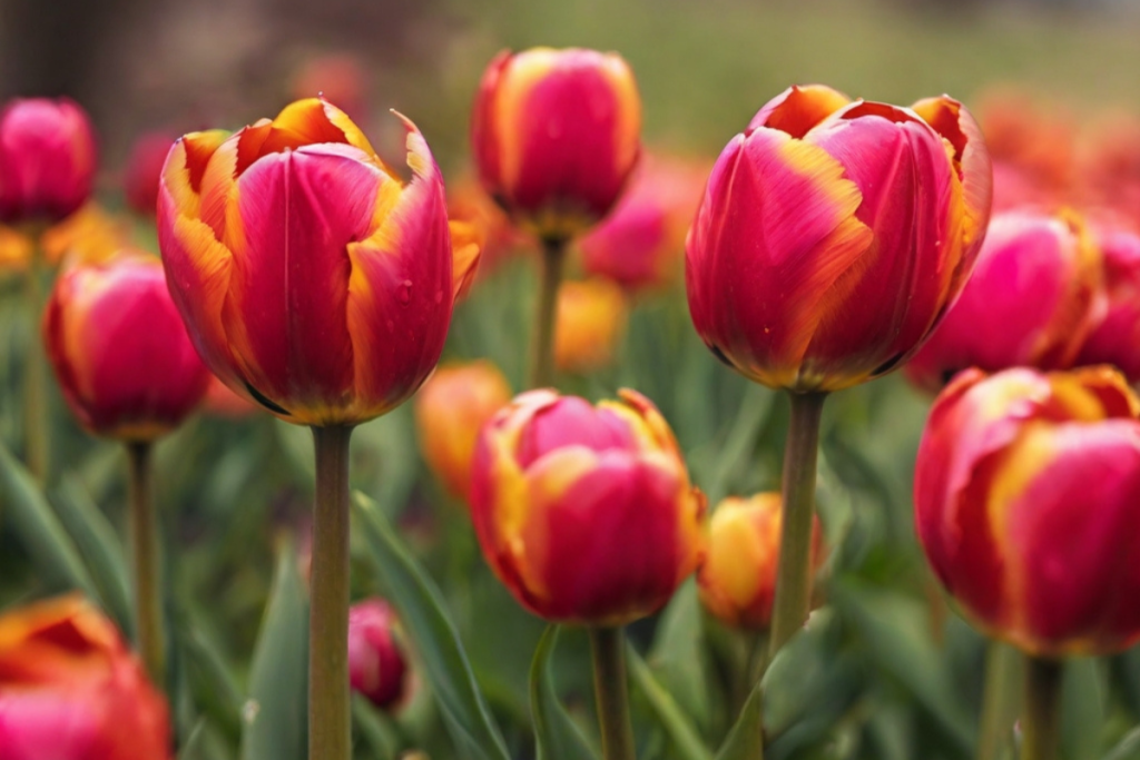 Tulpen in der Natur als Nahaufnahme