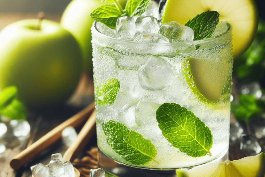 Grüner Apfel und Minze-Limonade