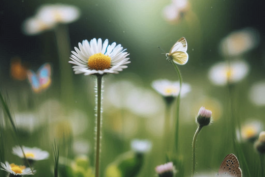 Ein kleines Gänseblümchen in der Natur als erste Hilfe