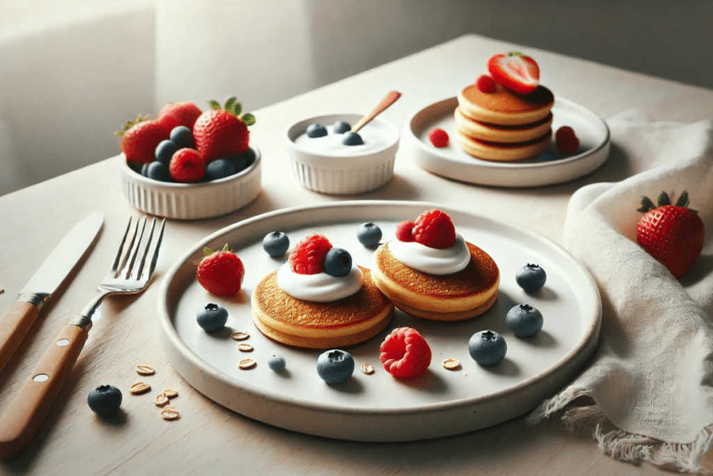 Kreative Frühstücksideen: Haferflocken-Pfannkuchen mit Joghurt und Beeren