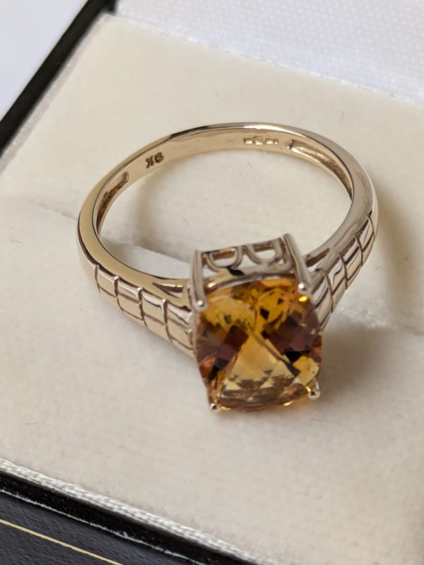 9ct Gold Citrine Dress Ring - Image 3