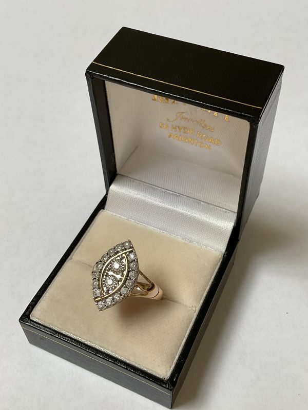 9ct Gold Marquise Shape Diamond Ring