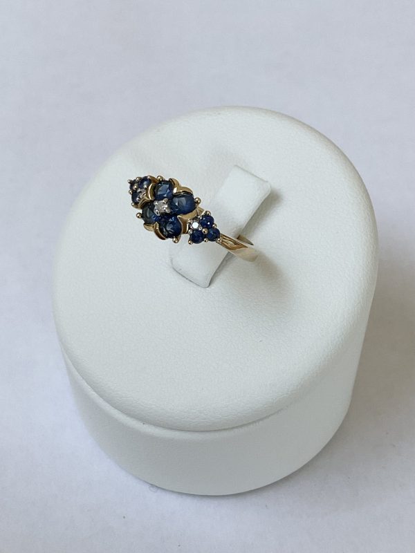 9ct Gold Diamond & Sapphire Ring - Image 2