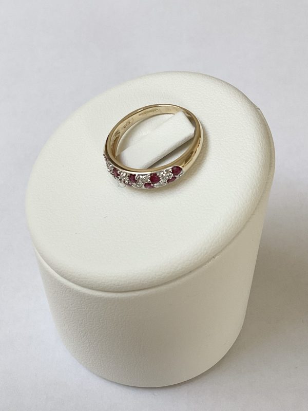 9ct Gold Diamond & Ruby Ring - Image 3