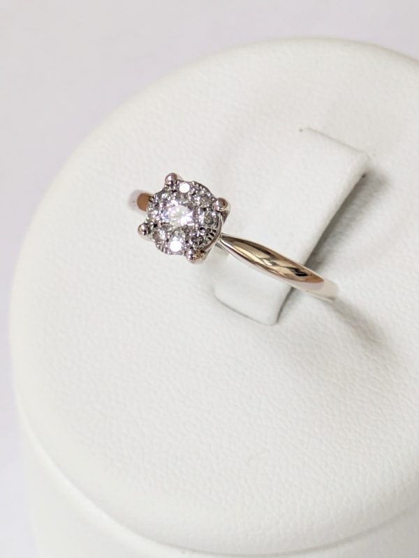 9ct White Gold Diamond Cluster Ring