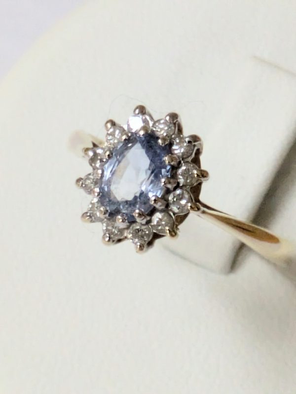 18ct Gold Diamond & Sapphire Cluster Ring