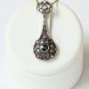 Edwardian 15ct & Silver Rose Cut Diamond & Sapphire Pendant - Image 2