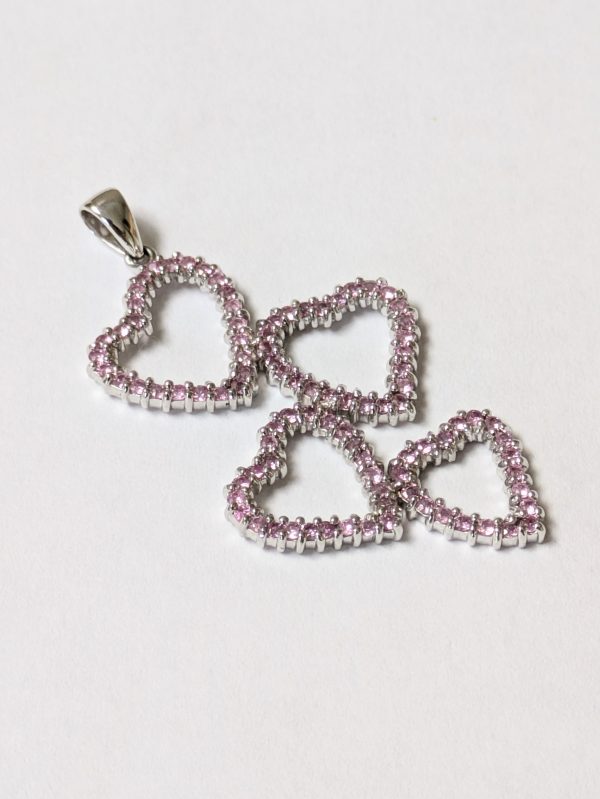 9ct White Gold Pink Sapphire Pendant