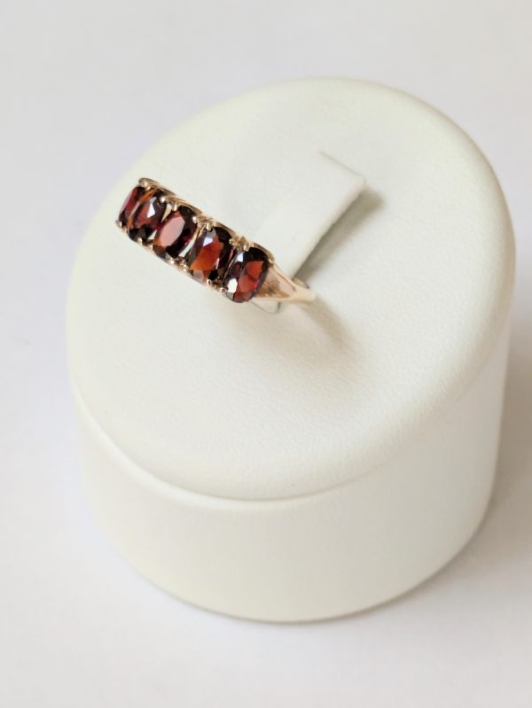 9ct Gold Five Stone Garnet Ring