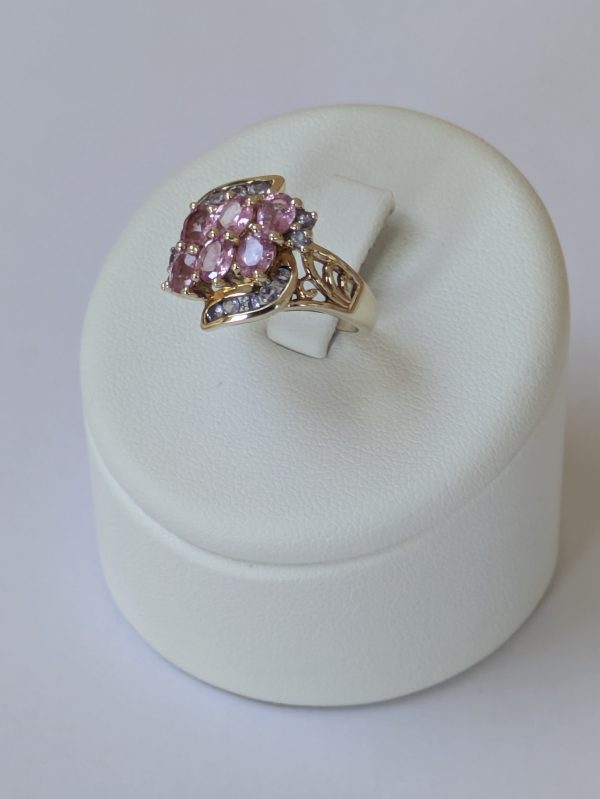9ct Gold Tanzanite & Pink Sapphire Ring