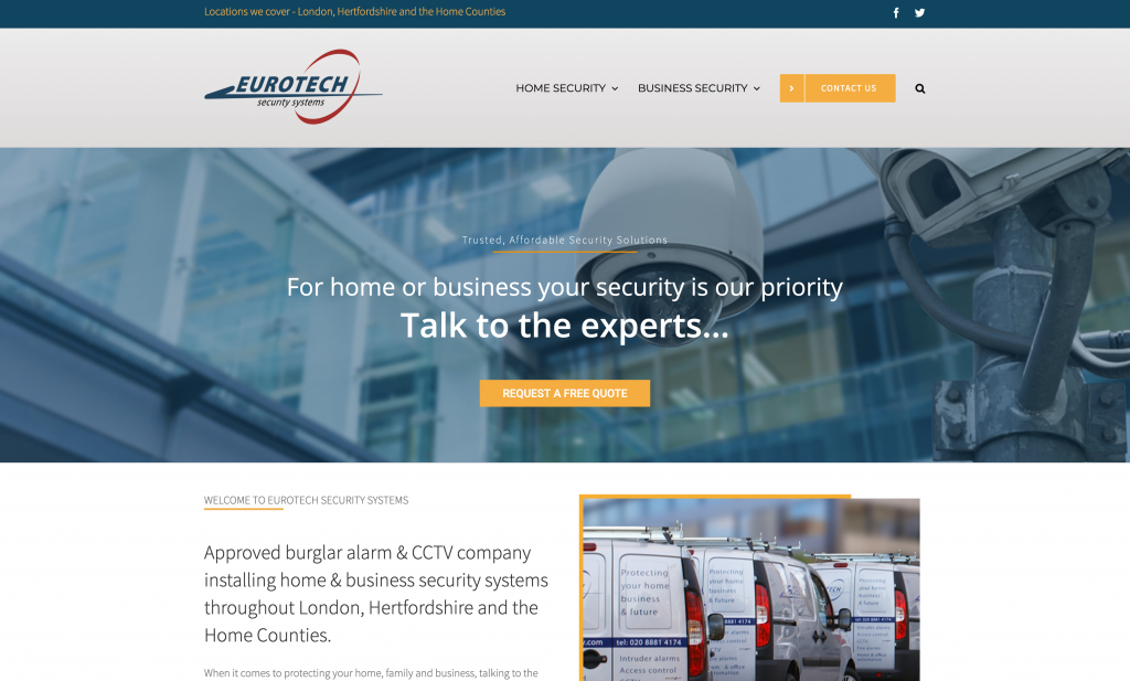 Eurotech Security Systems Ltd site Design Ginger Pixels