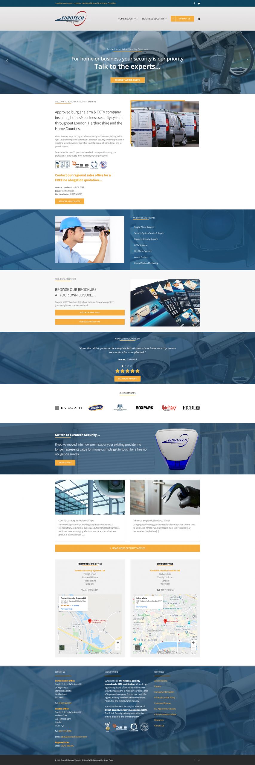Eurotech Security Systems Ltd site Design Ginger Pixels