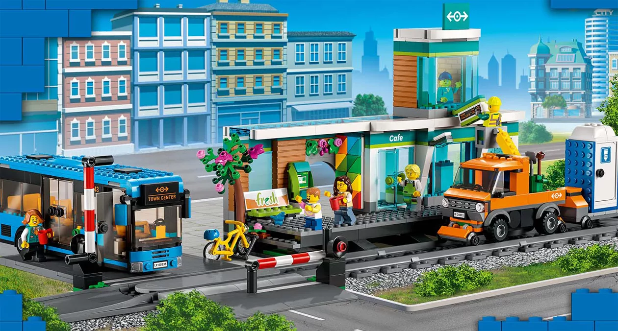 LEGO City Stazione Ferroviaria, Con Biglietteria, Banchina, Bus