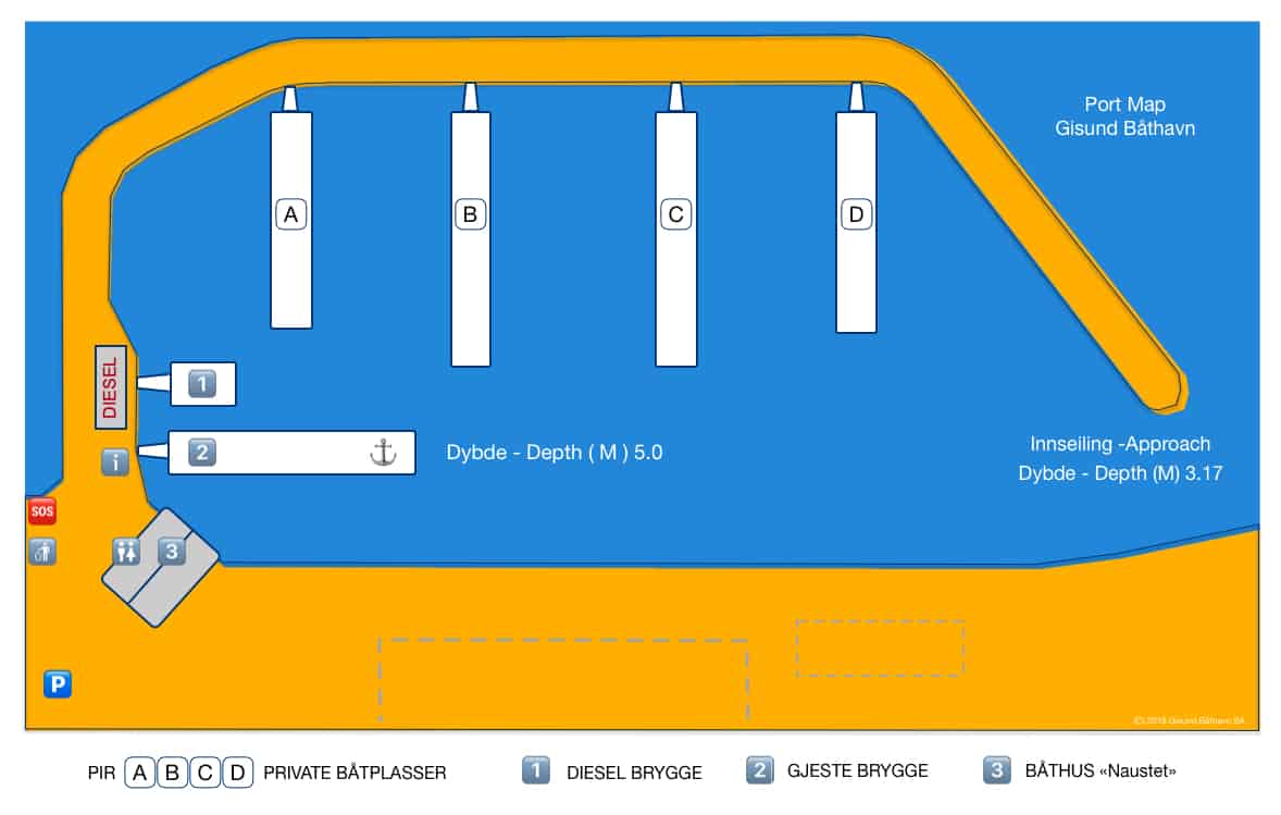 Havnekart Gisund Båthavn