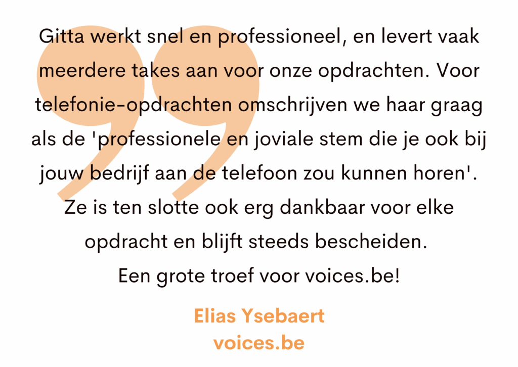 Review klant Vlaamse voice-over