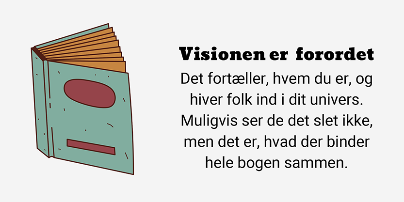 Din vision som kunstner er ligesom forordet på en bog