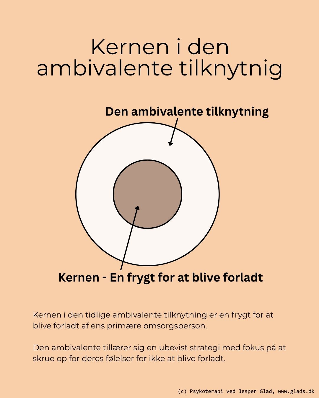 Kernen i den ambivalente tilknytning er en frygt for at blive forladt