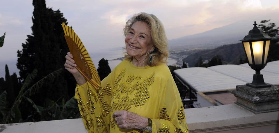 Marta Marzotto durante il party al sessantesimo Taormina Film Festival, 15 giugno 2014