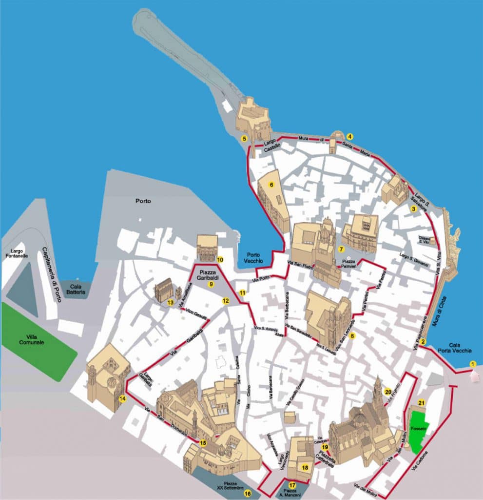 Mappa dell'itinerario