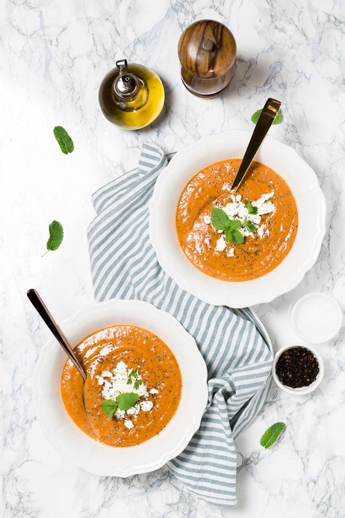 ZUPPETTA FREDDA DI POMODORO E MELANZANE, ricette tacchi e pentole, Luisa Ambrosini