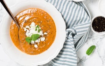 ZUPPETTA FREDDA DI POMODORO E MELANZANE, ricette tacchi e pentole, Luisa Ambrosini