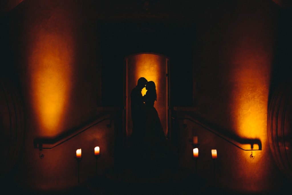 Wedding Photo in the Wine Cellar at Viansa Winery, Sonoma