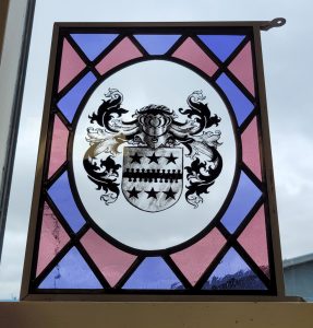 Brandschilderen familiewapen Bouckaert Decorama Deco Glas in lood