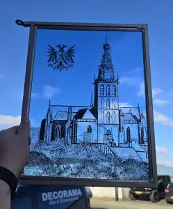St. stevenstoren gebrandschilderd - Decorama - Glas in lood - brandschilderen - glas op maat - Glazenier - glasatelier - malden - Groesbeek - Nijmegen