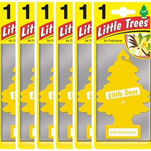 Air Freshener - LITTLE TREES Tree - Black Ice Fragrance MTZ04 - for Car And Home - 6 Pack