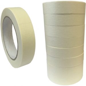 (Pack of 9) 25mm (1") Masking Tape for Auto, Decorating, Painting.