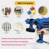 550W HVLP Home Electric Spray Gun with 3 Spray Patterns Universal Paint Sprayer 800ml Detachable Tank Viscosity Measuring Cup Easy to Clean Adjustable Flow Control for Painting Auto Steel Furniture